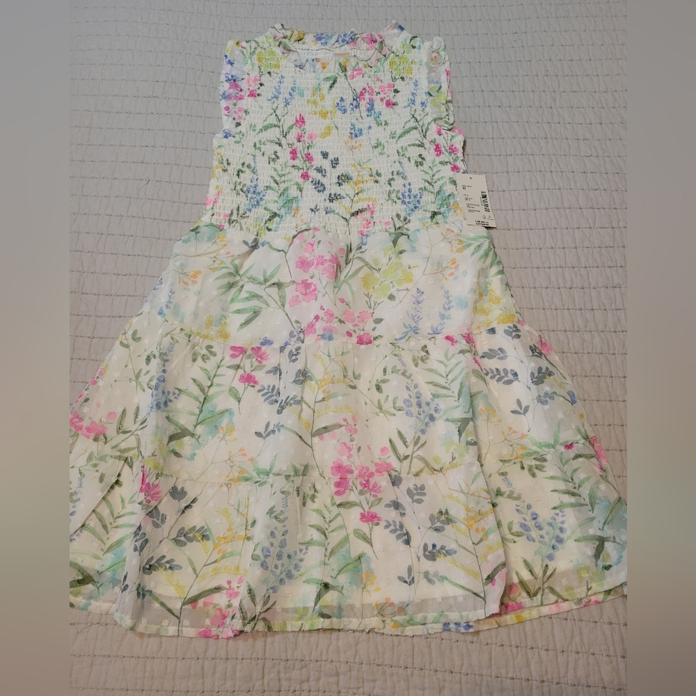 Gymboree Floral Dress with Pink and Blue Accents Girls Size 10 NWT